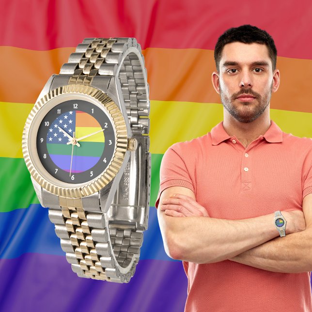 LGBT-Fahne mit Sternen Armbanduhr (LGBT Pride American Flag with Stars Watch)