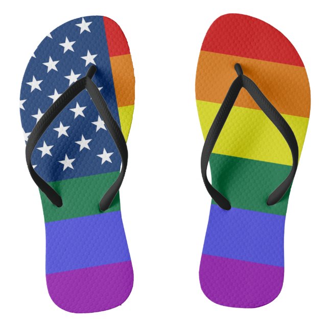 LGBT-Fahne mit Sternen Flip Flops (Fußbett)