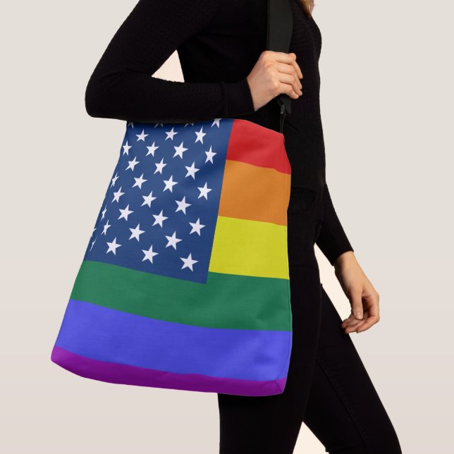 LGBT-Fahne mit Sternen Tragetaschen Mit Langen Trägern (Von Nahem)