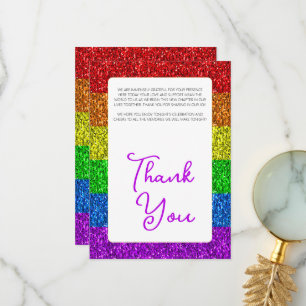 LGBT-Fahne Regenbogen-Glitzern Dankeskarte