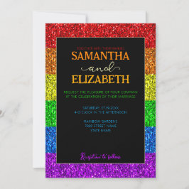 LGBT-Fahne Regenbogen-Glitzern Einladung