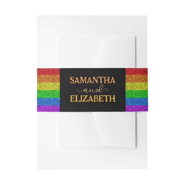 LGBT-Fahne Regenbogen-Glitzern Einladungsbanderole (Vorderseite Beispiel)