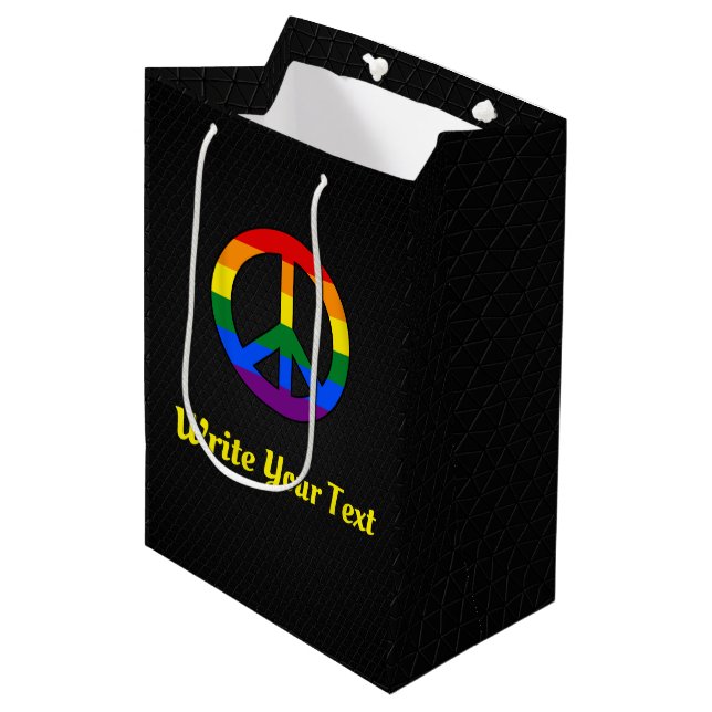 LGBT-Fahnezeichen Mittlere Geschenktüte (Vorderseite Schrägansicht)