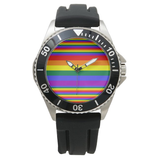 LGBT-Farben Armbanduhr (Vorderseite)