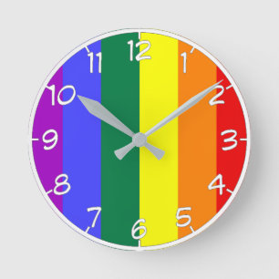 LGBT-Farben Runde Wanduhr