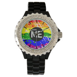 LGBT-Flag-Drilling-Paint Geborene Me Armbanduhr