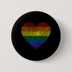 LGBT Flag Fingerprint LGBT Pride Geschenke Button