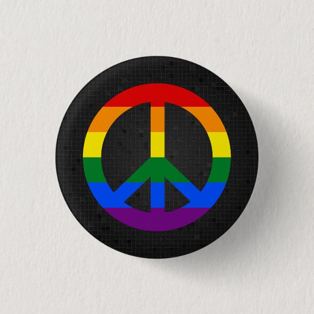 LGBT-Flag-Friedensstift schwarz Button (Vorderseite)