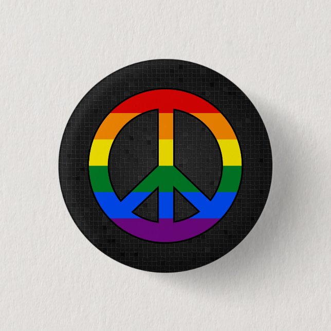 LGBT-Flag-Friedensstift schwarz Button (Vorderseite)