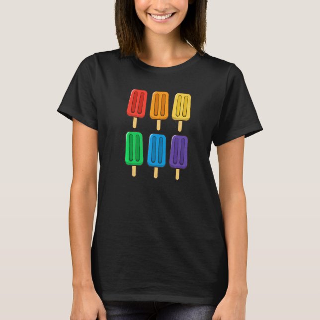 LGbt Flag Popsicles 4 th July Gay Subtle Pride T-Shirt (Vorderseite)