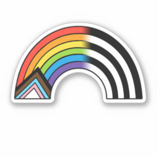 LGBT-Flag-Progress-Flag-Flag nur gerade Aufkleber