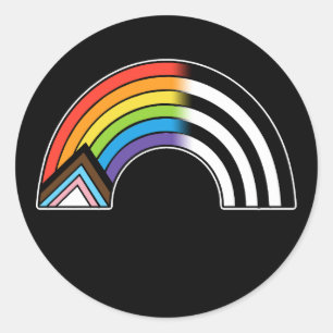 LGBT-Flag-Progress-Flag-Flag nur gerade Runder Aufkleber