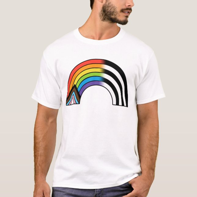 LGBT-Flag-Progress-Flag-Flag nur gerade T-Shirt (Vorderseite)