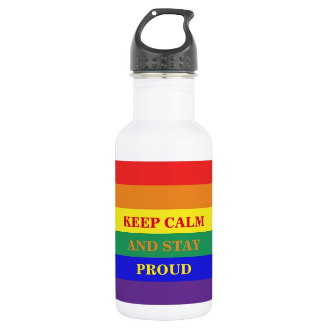 LGBT-Flag-Symbol Edelstahlflasche (Vorderseite)