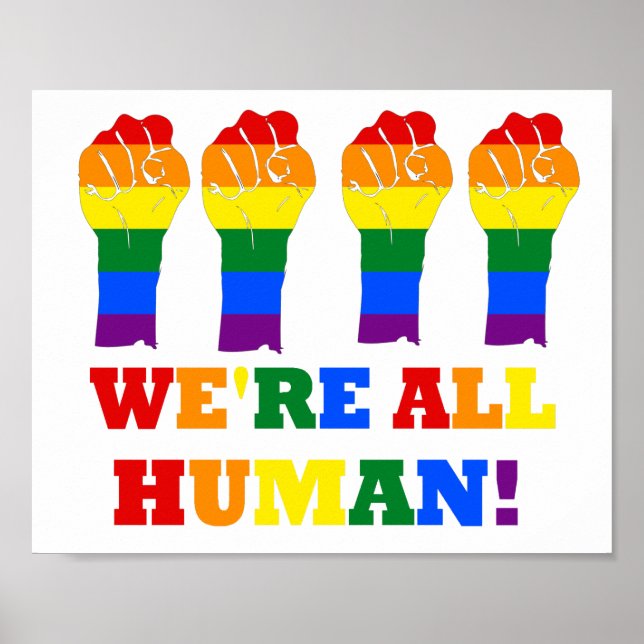 LGBT Flag Wir sind alle der menschliche Stolz Mona Poster (Vorne)
