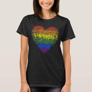 LGBT FLAGE Heart Prith Monat Gay Lesbian Bisexual T-Shirt