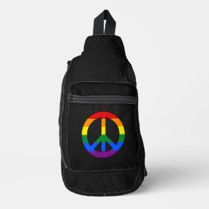 LGBT-Flagge Friedenszeichen Crossbody Bag