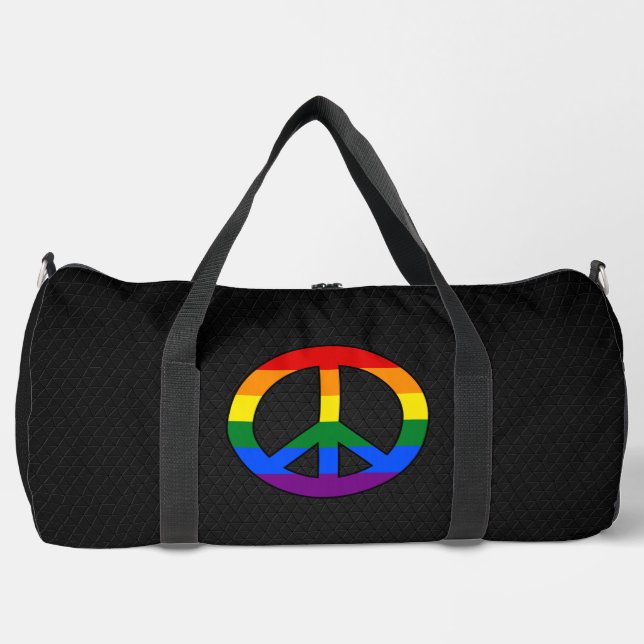 LGBT-Flagge Friedenszeichen  Duffle Bag (Vorderseite)