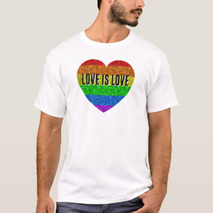 LGBT-Flagge funkelt Herz Liebe ist Liebe Benutzerd T-Shirt