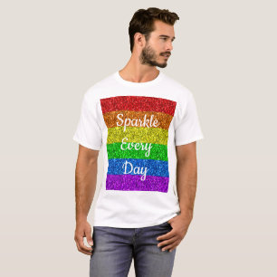LGBT-Flagge lebendes Sparkle jeden Tag Text anpass T-Shirt