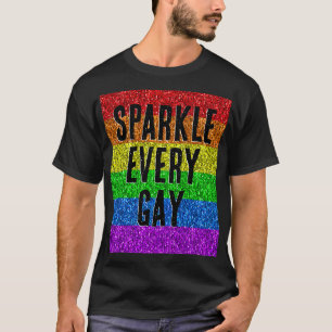LGBT-Flagge lebendig Funkeln jeder schwule Text an T-Shirt