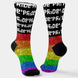 LGBT-Flagge lebendiges Glitter-Funkel-Muster Stolz Socken