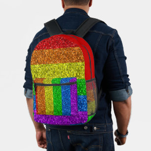 LGBT-Flagge lebhafte Glitzern für Regenbogen-Glitz Bedruckter Rucksack