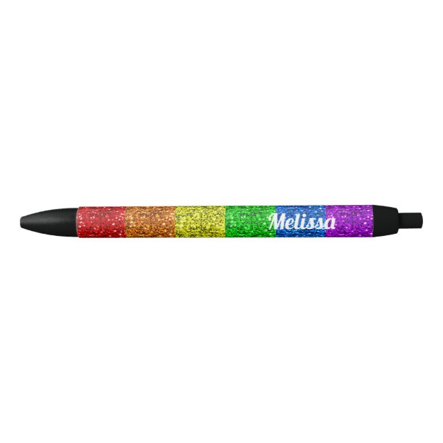 LGBT-Flagge lebhafte Regenbogen-Glitzern personali Kugelschreiber (Vorderseite)
