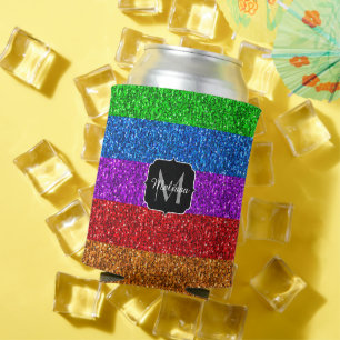 LGBT-Flagge lebhafter Regenbogen-Glitzer Funkeln M Dosenkühler