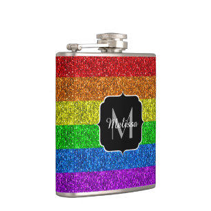 LGBT-Flagge lebhafter Regenbogen-Glitzer Funkeln M Flachmann