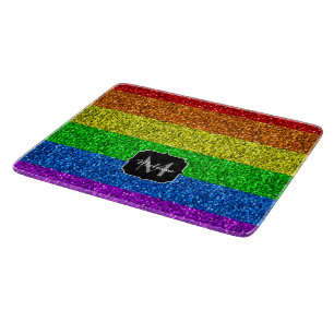 LGBT-Flagge lebhafter Regenbogen-Glitzer Funkeln M Schneidebrett