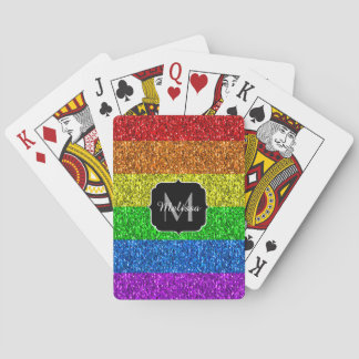 LGBT-Flagge lebhafter Regenbogen-Glitzer Funkeln M Spielkarten