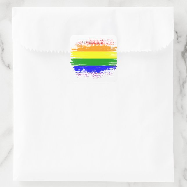 LGBT-Flagge Quadratischer Aufkleber (Tasche)