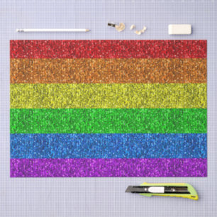 LGBT-Flagge Regenbogenherz Glitzern Homosexuelle H Seidenpapier