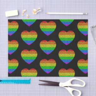 LGBT-Flagge Regenbogenherz Glitzern Homosexuelle H Seidenpapier