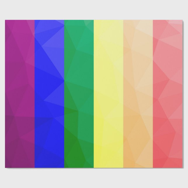LGBT-Flagge Regenbogenlinien geometrisches Maschen Geschenkpapier (Flach)