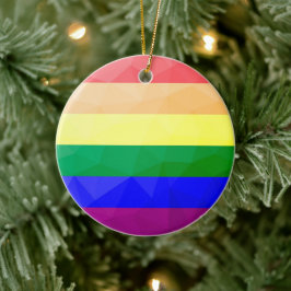 LGBT-Flagge Regenbogenlinien geometrisches Maschen Keramik Ornament