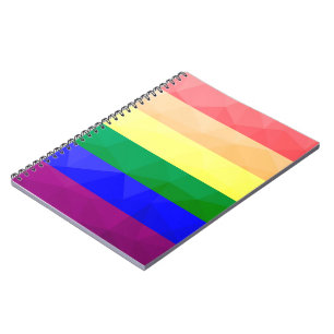 LGBT-Flagge Regenbogenlinien geometrisches Maschen Notizblock