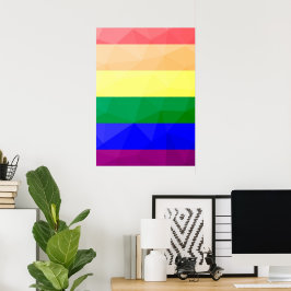 LGBT-Flagge Regenbogenlinien geometrisches Maschen Poster