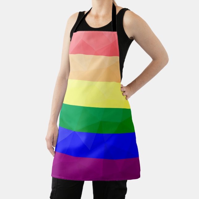 LGBT-Flagge Regenbogenlinien geometrisches Maschen Schürze (InSitu)