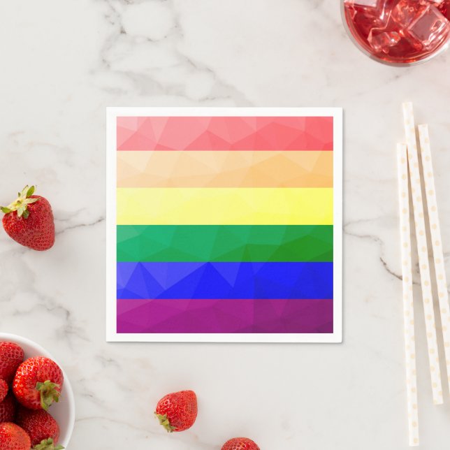 LGBT-Flagge Regenbogenlinien geometrisches Maschen Serviette (Beispiel)