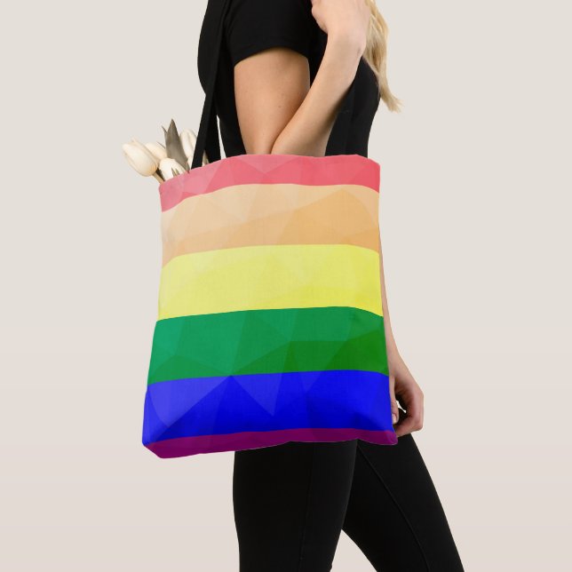 LGBT-Flagge Regenbogenlinien geometrisches Maschen Tasche (Von Nahem)