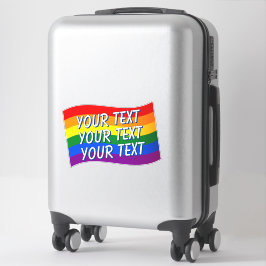 LGBT Fliegender Regenbogen-Gay Pride Flag Text Que Aufkleber