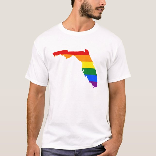 LGBT Florida, US drapeau de l'état carte T-Shirt (Devant)