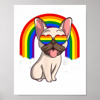 LGBT Französischer Bulldog-Gay Pride Rainbow Frenc Poster