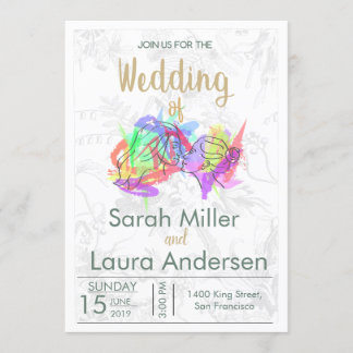 LGBT-Frauen zum Hochzeitsempfang Einladung