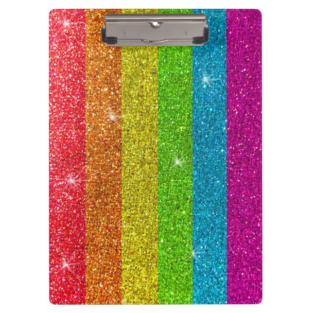 LGBT Funkelnd Rainbow Glitzer Lehrer im Klassenzim Klemmbrett (Vorderseite)