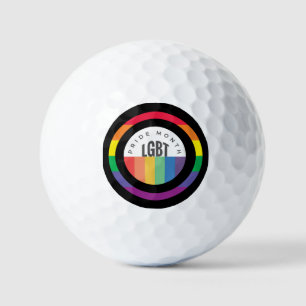 LGBT für den Monat mit Regenbogenthema Golfball