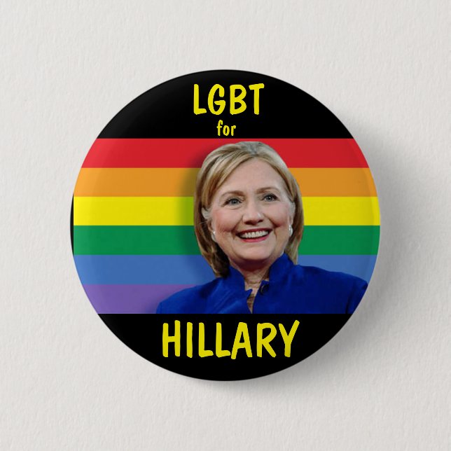LGBT für Hillary Clinton Button (Vorderseite)
