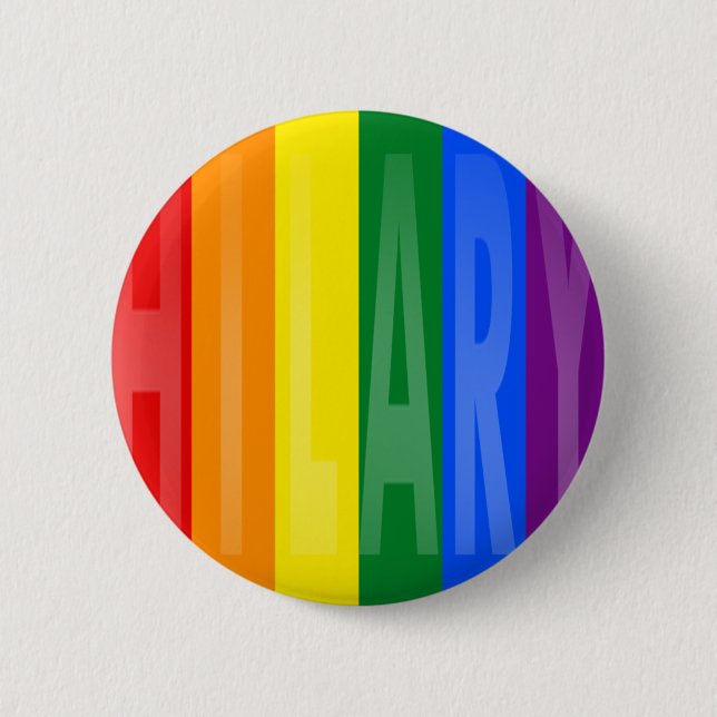 LGBT für Hillary Clinton Pinback Button (Vorderseite)